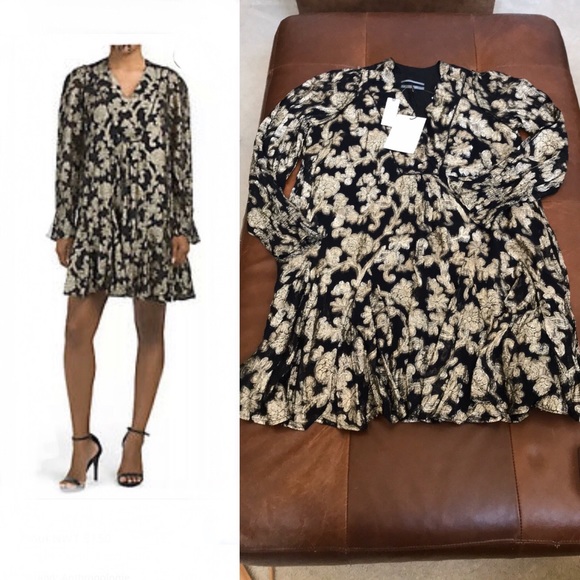 black and gold tunic dress